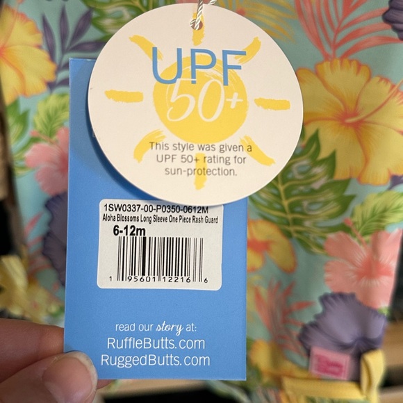 Rufflebutts Aloha Blossoms Rashguard - Picture 3 of 3